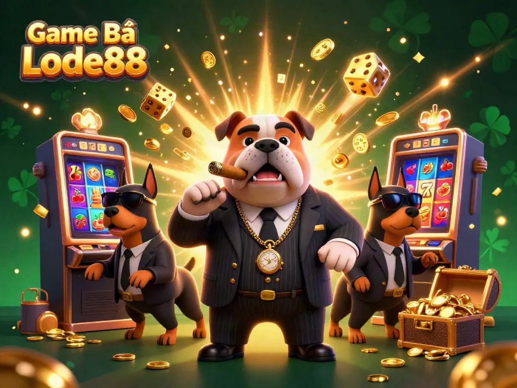 Engage with the thrilling Game Bài Lode88, featuring vibrant casino elements and dynamic characters.