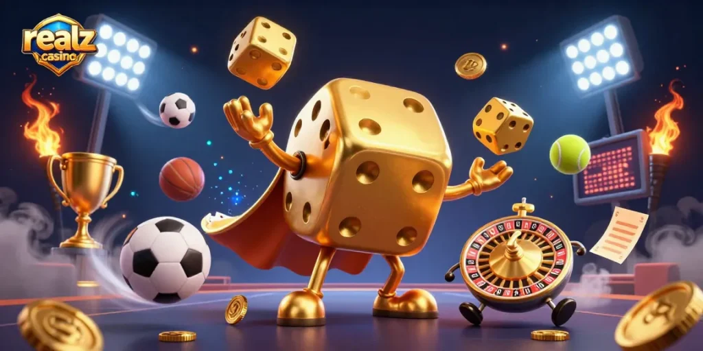 Experience the excitement of realz casino with dynamic gaming characters and engaging elements.